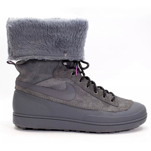 Nike Storm Warrior Snow Boots Womens Size 9.5 High Faux Gray Lace-Up Shaft 11” - Picture 5 of 11